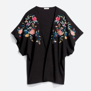 Floral black cover up top